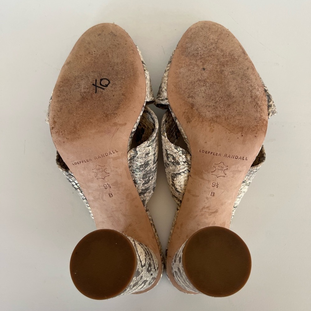 Loeffler Randall Coco High Heel Knot Snakeskin Slide, size 9.5 - Picture 11 of 13